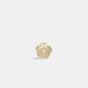Coach 14 K Gold Tea Rose Single Stud Earring Oro | COH866101