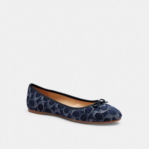 Coach Abigail Flat In Signature Denim Blu | COH865793