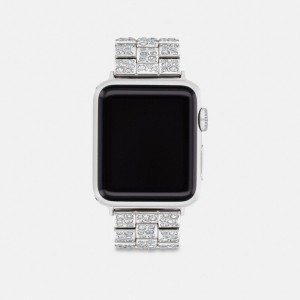 Coach Apple Watch® Strap, 38 Mm, 40 Mm And 41 Mm Argento | COH866236