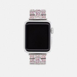 Coach Apple Watch® Strap, 38 Mm, 40 Mm And 41 Mm Rosa | COH866268