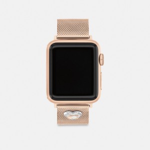 Coach Apple Watch® Strap, 38 Mm, 40 Mm And 41 Mm Rosa Oro | COH866286