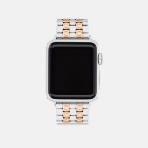 Coach Apple Watch® Strap, 38 Mm, 40 Mm And 41 Mm Oro Argento | COH866288