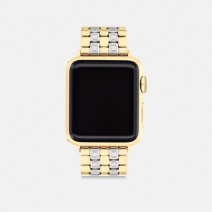 Coach Apple Watch® Strap, 38 Mm, 40 Mm And 41 Mm Oro Argento | COH866289