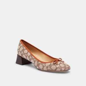 Coach Ava Ballet Pump In Signature Textile Jacquard Marroni | COH865755