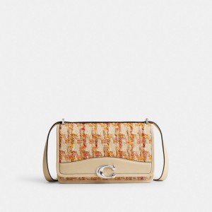 Coach Bandit Shoulder Bag In Tweed Argento Colorate | COH864891