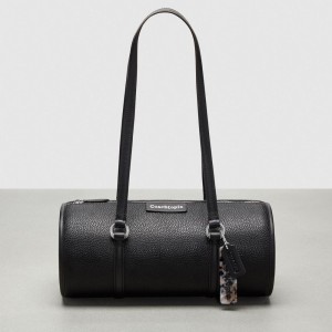 Coach Barrel Bag In Pebbled Coachtopia Leather Nere | COH864752