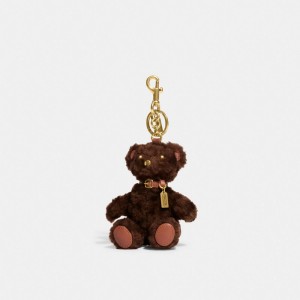 Coach Bear Bag Charm In Signature Shearling Cioccolato Marroni | COH866449