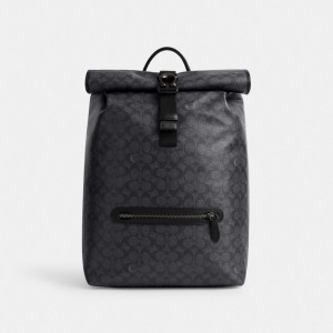 Coach Beck Roll Top Backpack In Signature Canvas Grigie | COH866504