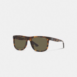 Coach Beveled Signature Flat Top Square Sunglasses Marroni | COH867062