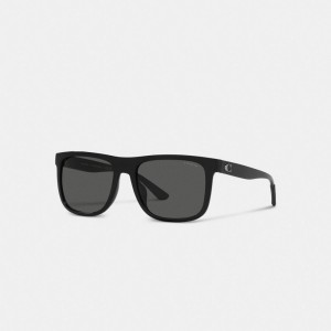 Coach Beveled Signature Flat Top Square Sunglasses Nere | COH867075
