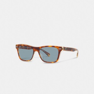 Coach Beveled Signature Square Sunglasses Blu | COH867074