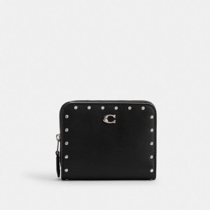 Coach Billfold Wallet With Rivets Argento Nere | COH865617