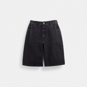 Coach Black Denim Shorts In Organic Cotton Nere Blu | COH866948