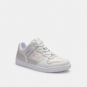 Coach C201 Sneaker In Signature Canvas Bianche | COH866786