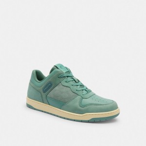 Coach C201 Sneaker In Signature Canvas Jacquard Verde Acqua | COH866811