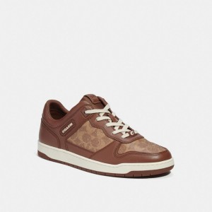 Coach C201 Sneaker In Signature Canvas Marroni | COH866807