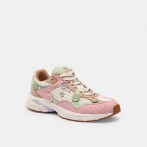 Coach C301 Sneaker With Tea Rose Rosa Colorate | COH865837