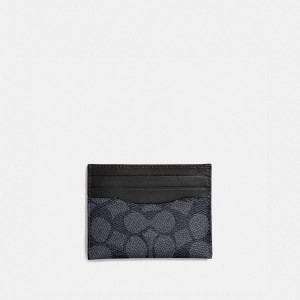 Coach Card Case In Signature Canvas Grigie Nere | COH865666