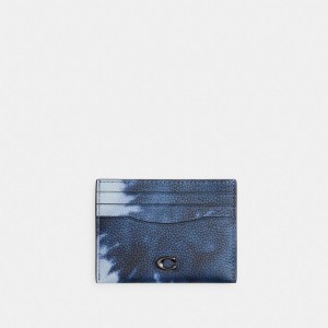 Coach Card Case With Tie Dye Print Blu Marino Colorate | COH866774