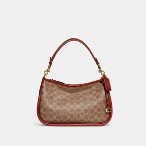 Coach Cary Crossbody Bag In Signature Canvas Marroni Rosse | COH865354