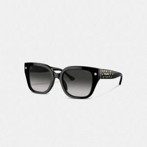Coach Charms Oversized Square Sunglasses Nere | COH866351