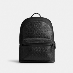 Coach Charter Backpack In Signature Leather Nere | COH865473