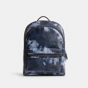 Coach Charter Backpack With Tie Dye Print Blu Marino Colorate | COH866520