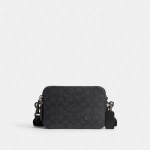 Coach Charter Crossbody 19 In Signature Canvas Grigie | COH866601