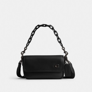 Coach Charter Flap Crossbody 18 Nere | COH866609