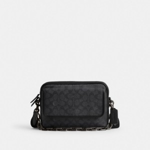 Coach Charter Flap Crossbody 24 In Signature Canvas Grigie | COH866612