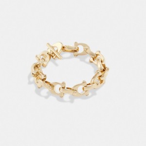 Coach Chunky Signature Chain Link Bracelet Oro | COH866151