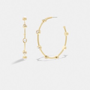Coach Classic Pearl Large Hoop Earrings Oro | COH866096