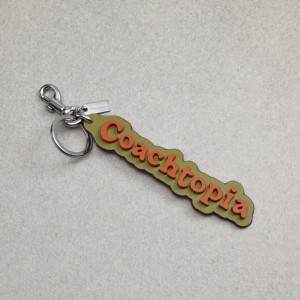 Coach Coachtopia Bag Charm In Coachtopia Leather Verde Oliva Verdi Colorate | COH866446