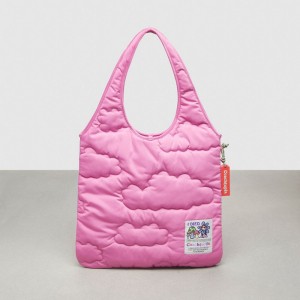 Coach Coachtopia Loop Flat Tote With Cloud Quilting Rosa | COH865009