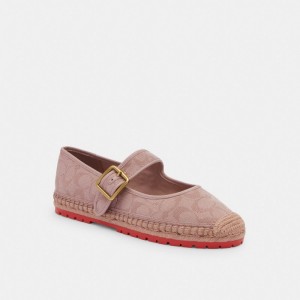 Coach Courtney Espadrille In Signature Canvas Rosa Chiaro | COH865785