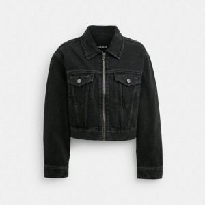 Coach Denim Crop Jacket In Organic Cotton Nere | COH865921
