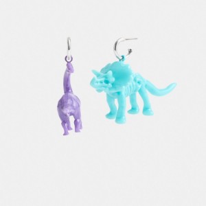 Coach Dinosaur Mismatch Earrings Argento Colorate | COH866185