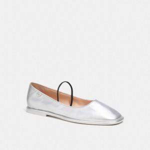 Coach Emilia Mary Jane In Silver Metallic Argento | COH865803