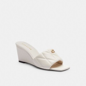 Coach Emma Wedge With Quilting Bianche | COH865729