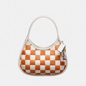 Coach Ergo Bag In Checkerboard Patchwork Upcrafted Leather Arancioni | COH865151