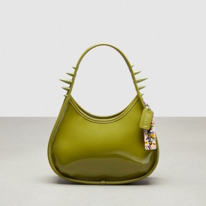 Coach Ergo Bag In Crinkle Patent Coachtopia Leather: Spikes Verde Oliva Verdi | COH864968