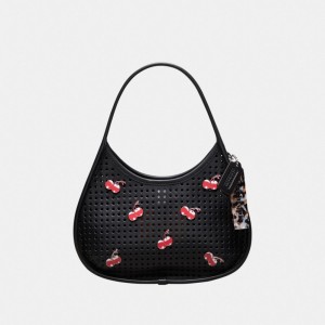 Coach Ergo Bag In Perforated Upcrafted Leather With Cherry Pins Nere | COH865149