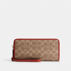 Coach Essential Continental Wallet In Signature Canvas Marroni Rosse | COH865515