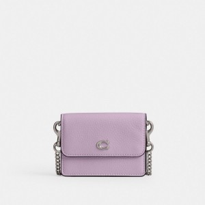 Coach Essential Half Flap Card Case Argento Viola | COH865551