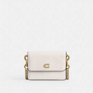 Coach Essential Half Flap Card Case Bianche | COH865579