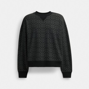 Coach Essential Signature Crewneck Grigie | COH865948