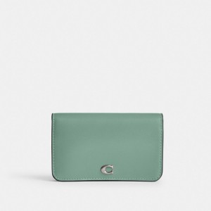 Coach Essential Slim Card Case Argento Verde Acqua | COH865553