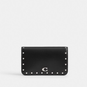 Coach Essential Slim Card Case With Rivets Argento Nere | COH865684