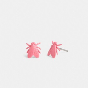 Coach Fly Stud Earrings Argento Rosa | COH866122