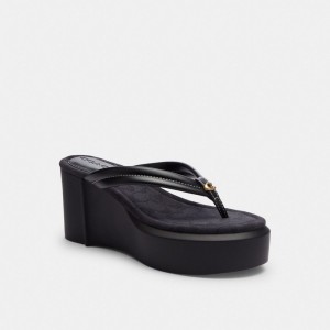 Coach Franki Flip Flop In Signature Jacquard Nere | COH865860